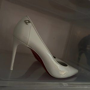 100% Authentic Christian Louboutin Sporty Kate - White Patent Leather - Sz 37(7)